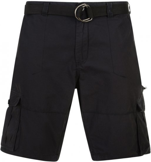 Kam Jeans Belted Cargo Shorts Black - Shorts - Stora shorts W40-W60