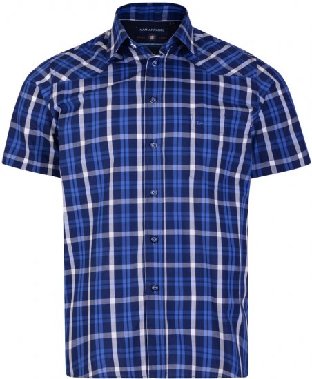 Kam Jeans 6143 Short Sleeve Shirt Navy - Skjortor - Stora skjortor - 2XL-8XL