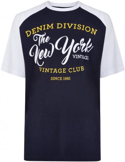 Kam Jeans 5210 Denim Division T-shirt Navy - T-shirts - Stora T-shirts - 2XL-14XL