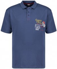 Adamo Perth Printed Polo Shirt Denim Blue