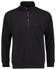 Adamo 159305 Sweatshirt med ståkrage och dragkedja Svart