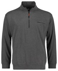 Adamo 159305 Sweatshirt med ståkrage och dragkedja Mörkgråmelerad