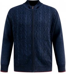 D555 Gillingham Stickad Cardigan med Dragkedja och Foder Marinblå