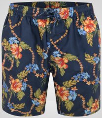 D555 Dawson AO Badshorts med Hawaiitryck Marinblå
