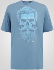 D555 Miller Bearded Skull T-shirt med tryck