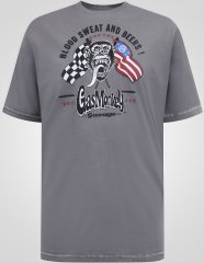 D555 Jasper Official Gas Monkey T-shirt med tryck Grå
