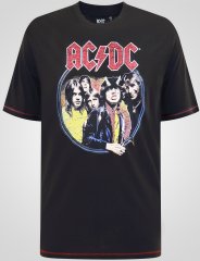 D555 Hugh Official ACDC Highway To Hell T-shirt med tryck Svart
