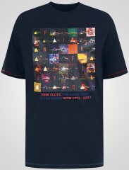 D555 Otto Official Pink Floyd 50th Anniversary T-shirt med tryck Marinblå