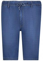 Adamo 199110 Denimshorts med elastisk midja Mellanblå