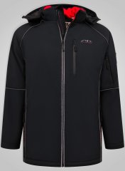 D555 Jamie Soft Shell Detachable Hood Padded Jacket Svart TALL
