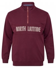 North Latitude Half Zip Sweatshirt Vinröd