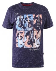 D555 Warner Guitar Printed T-Shirt Navy