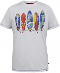 D555 Bridgford T-shirt med surfprint vit