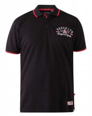 D555 Canning Chest Embroidery Polo Shirt Black