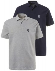 JP1880 704317 Pikétröja 2-pack Mörkblå/Gråmelerad