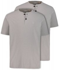 JP1880 708420 Henley t-shirt 2-pack Gråmelerad
