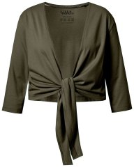Ulla Popken 794514 Jerseybolero med knytning Mörkgrön