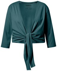 Ulla Popken 794514 Jerseybolero med knytning Petrol