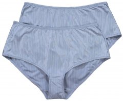Ulla Popken 800279 Randiga trosor 2-pack Ljusblå