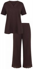 Ulla Popken 806944 Kortärmad pyjamas Brun
