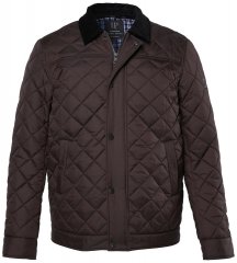 JP1880 811805 Quiltad jacka med manchesterkrage Svartbrun