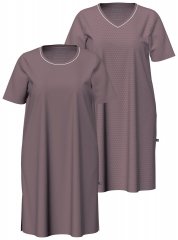 Ulla Popken 819289 Kortärmat nattlinne 2-pack Brun