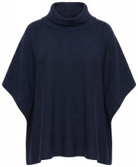 Ulla Popken 820620 Ponchotröja med polokrage Mörkblå