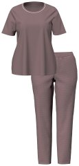 Ulla Popken 821244 Prickig pyjamas Brun