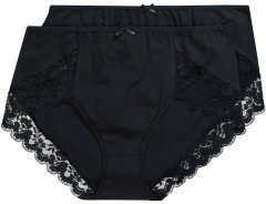 Ulla Popken 824106 Trosor med spets 2-pack Svart