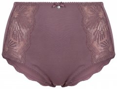 Ulla Popken 825788 Trosor med hög midja och spets Brun