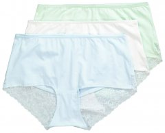 Ulla Popken 827465 Hipstertrosor med spets 3-pack Blå