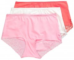 Ulla Popken 827465 Hipstertrosor med spets 3-pack Rosa