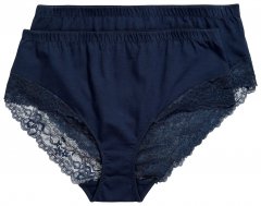 Ulla Popken 830094 Trosor med spets 2-pack Mörkblå
