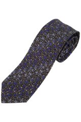 JP1880 831884 Mönstrad sidenslips extralång Royalblå