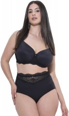 Ulla Popken 832874 Trosor med hög midja och spets 3-pack Brun