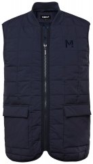 Men+ 464 Quiltad väst med collegekrage Mörkblå