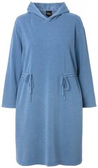 Ulla Popken 834536 Sweatklänning med huva Denimblå