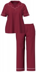 Ulla Popken 835397 Kortärmad pyjamas med skjortkrage Lila