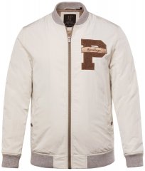 JP1880 836786 Collegejacka med emblem Benvit