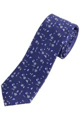 JP1880 837692 Blommig sidenslips extralång Mörkblå