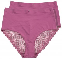 Ulla Popken 838675 Trosor med hög midja Mörklila