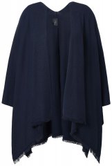 Ulla Popken 841117 Oversize stickponcho med strass Mörkblå