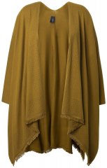 Ulla Popken 841117 Oversize stickponcho med strass Olivgrön