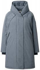 Ulla Popken 842951 HYPRAR vattentät funktionskappa med huva Mörkgråmelerad