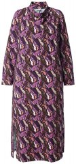 Ulla Popken 843358 Mönstrad sweatklänning Plommon