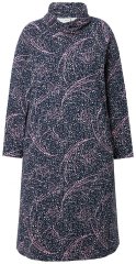 Ulla Popken 844993 Mönstrad sweatklänning Mörkblå