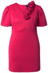 Ulla Popken 845148 Blommig bodyconklänning Magenta