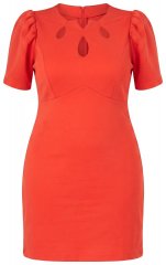 Ulla Popken 845150 Kortärmad bodyconklänning Röd