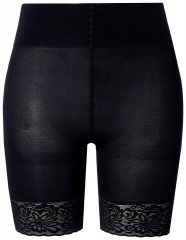 Ulla Popken 845319 Skavskyddsshorts med spets Svart