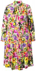 Ulla Popken 845512 Blommig skjortklänning Bärröd